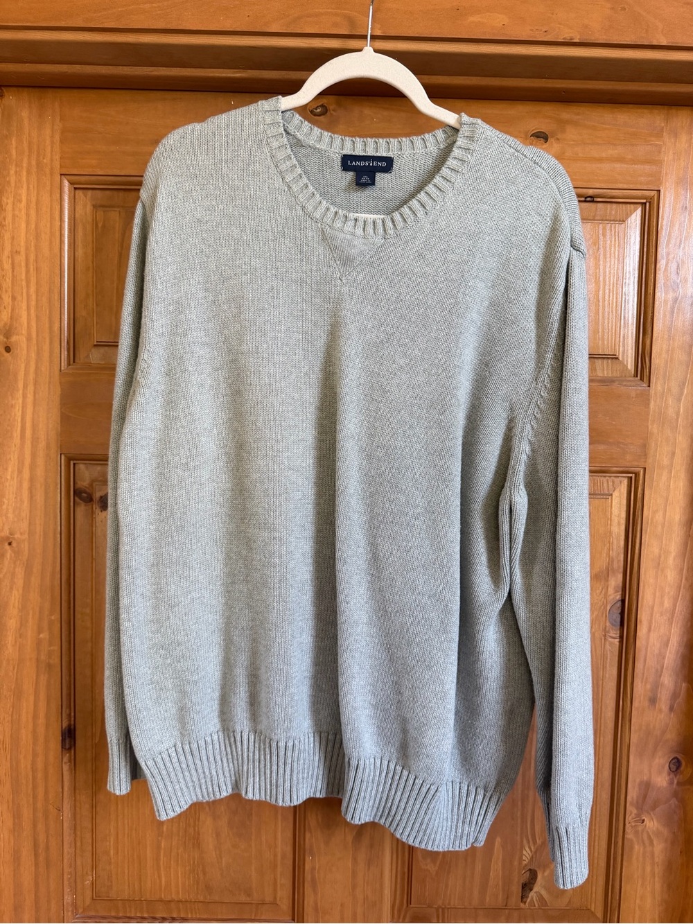 Lands' End Men's Grey Crewneck Sweater
